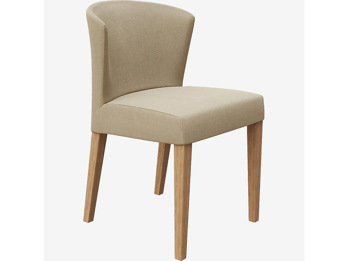 Habitat - Lot de 2 chaises en tissu - Grège - Valentina