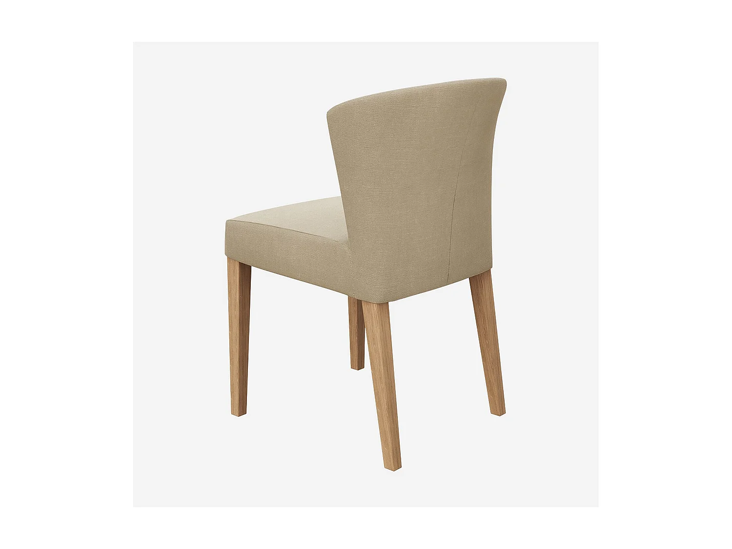 Lot de 2 chaises en tissu et chêne massif - Grège