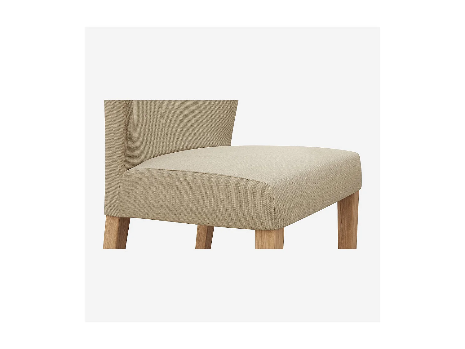 Lot de 2 chaises en tissu et chêne massif - Grège