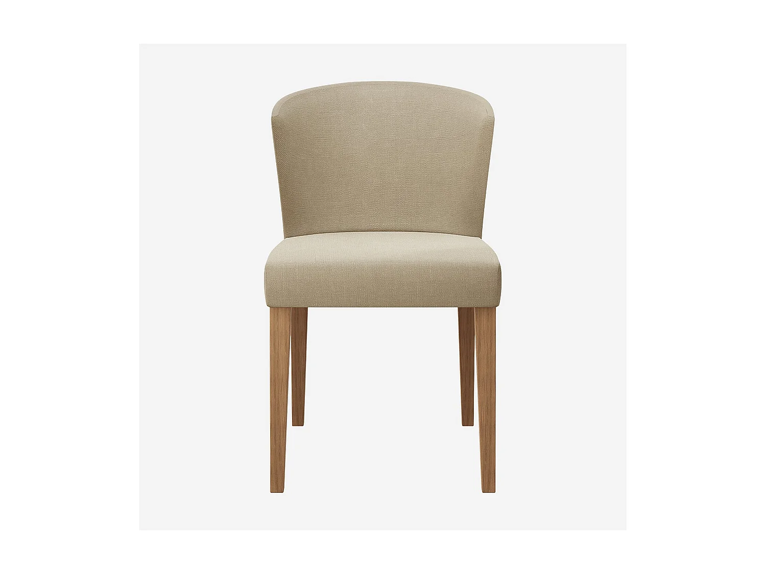 Lot de 2 chaises en tissu et chêne massif - Grège