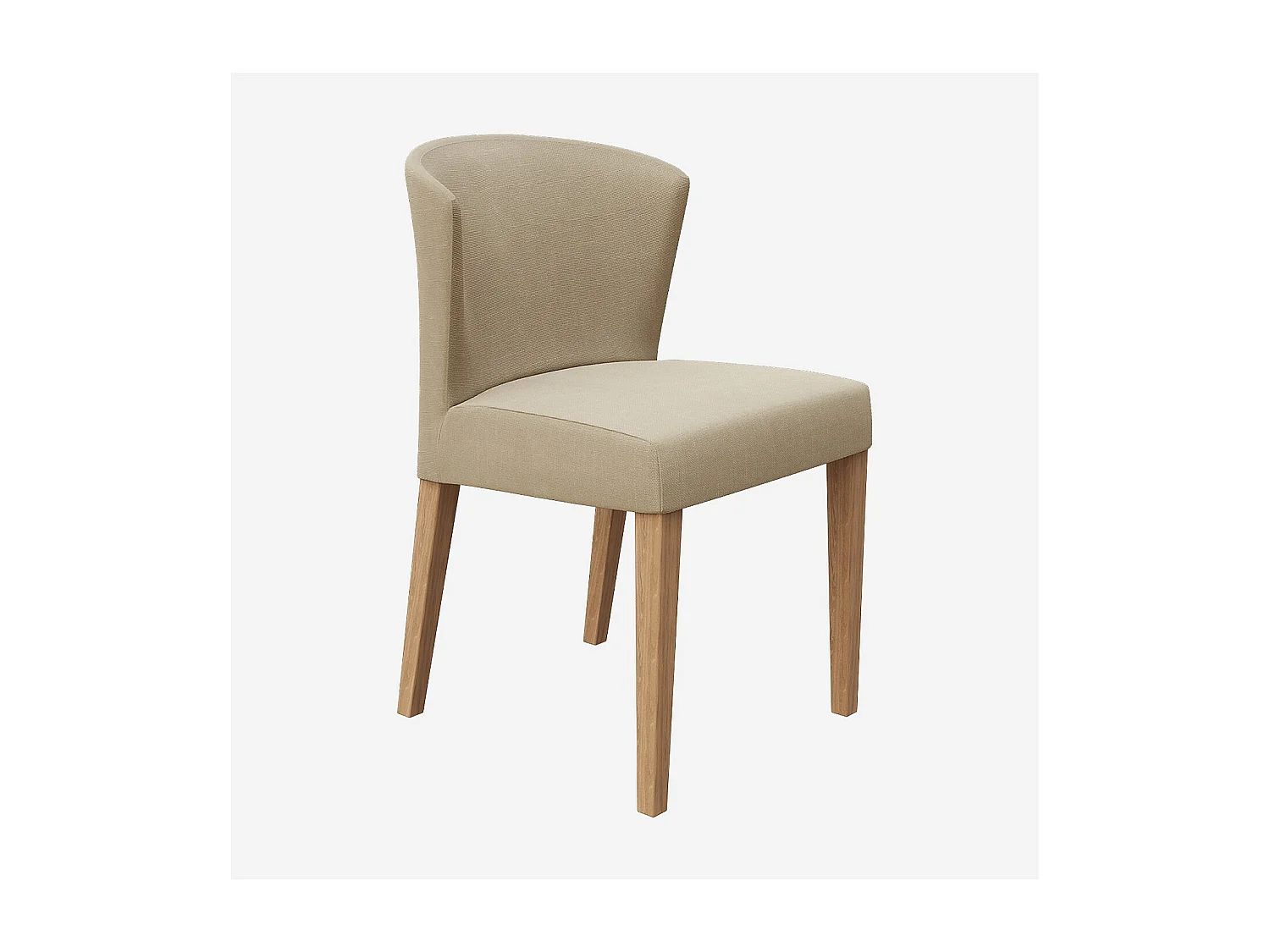 Lot de 2 chaises en tissu et chêne massif - Grège