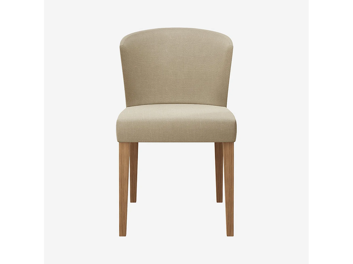 Lot de 2 chaises en tissu et chêne massif - Grège