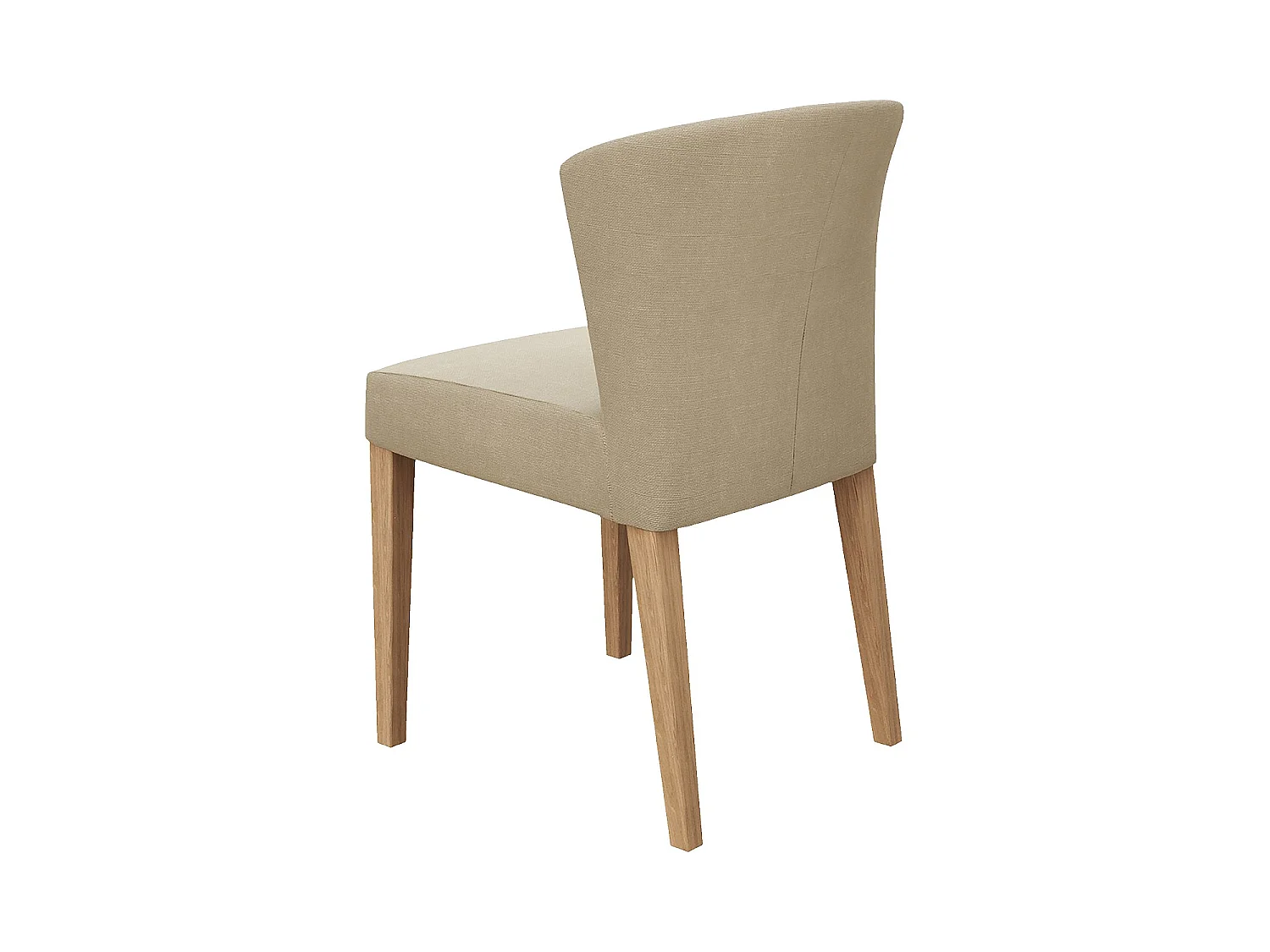 Habitat - Lot de 2 chaises en tissu et chêne massif - Grège - Valentina