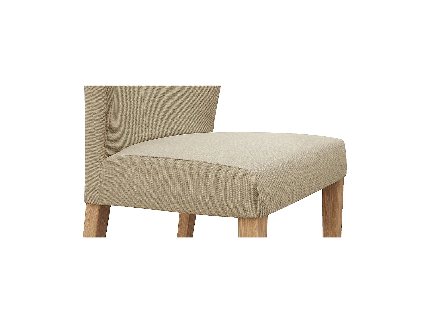 Habitat - Lot de 2 chaises en tissu et chêne massif - Grège - Valentina
