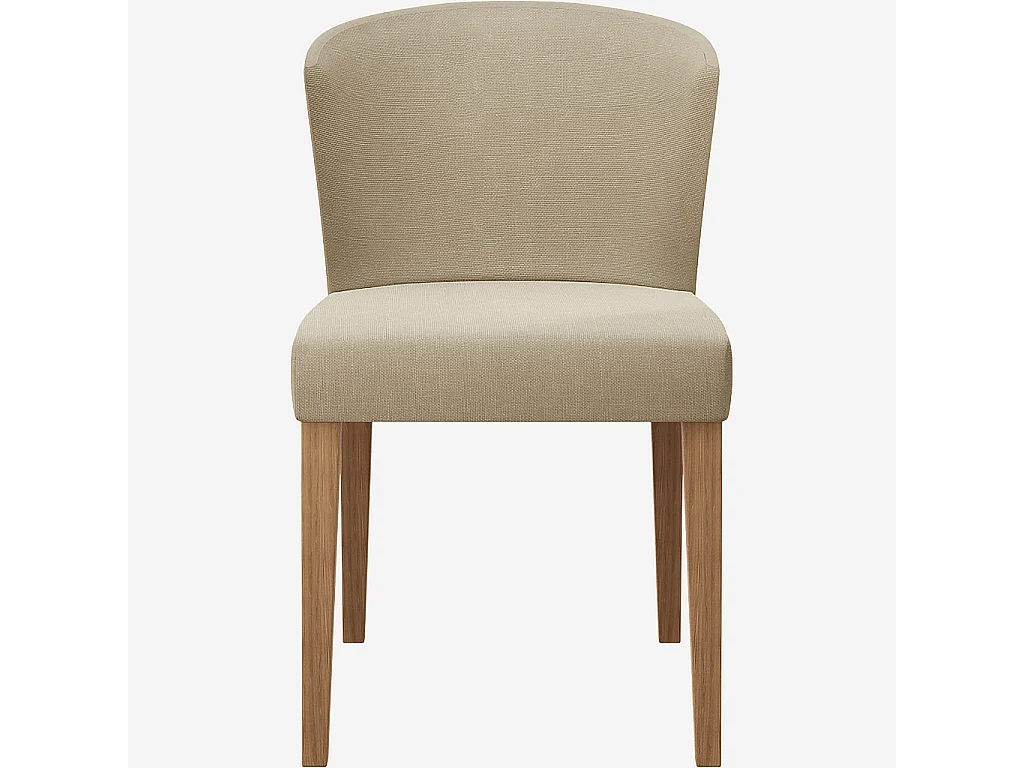 Lot de 2 chaises en tissu et chêne massif - Grège