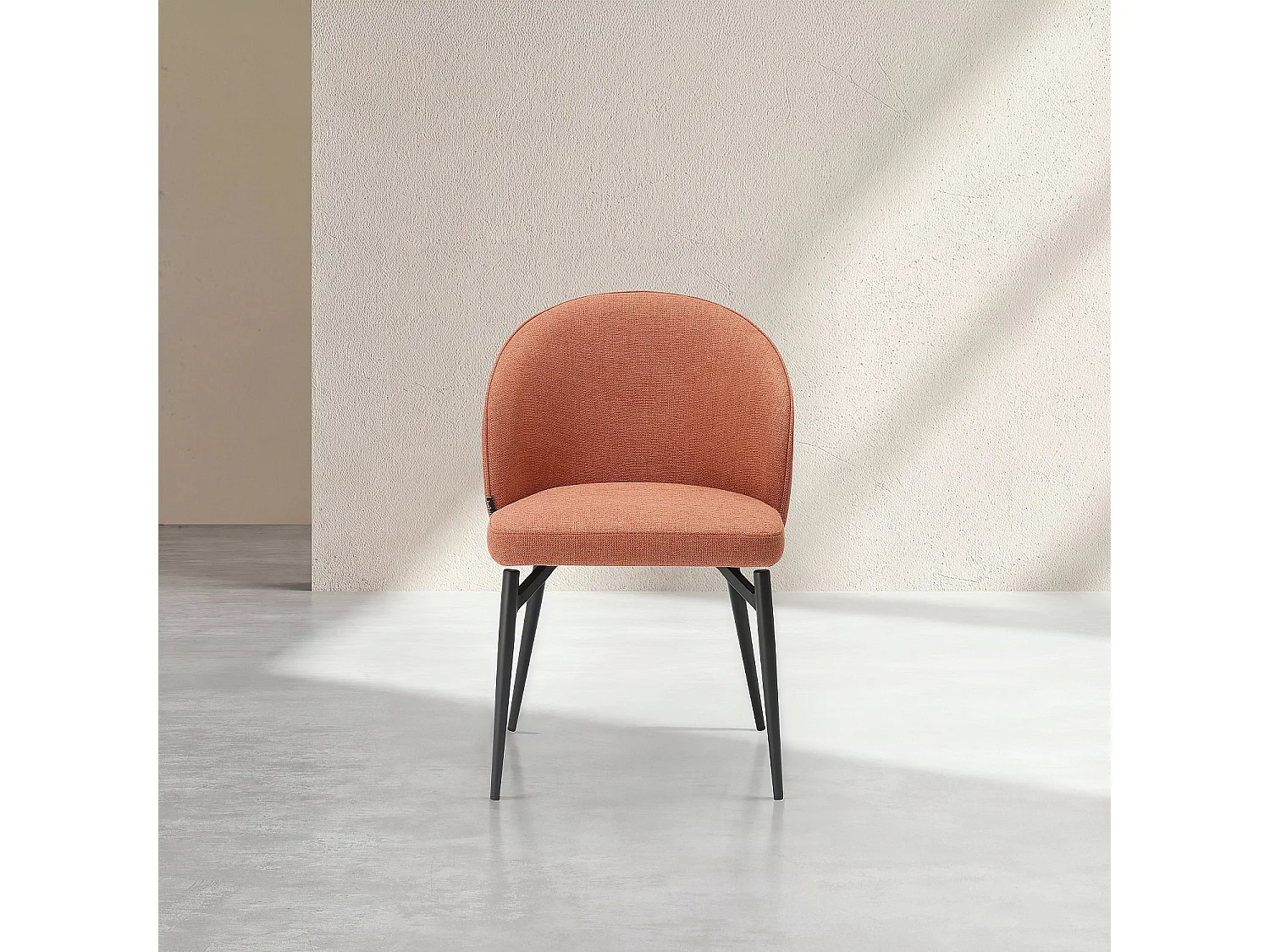 Habitat - Lot de 2 chaises en tissu et métal - Terracotta - Spinne