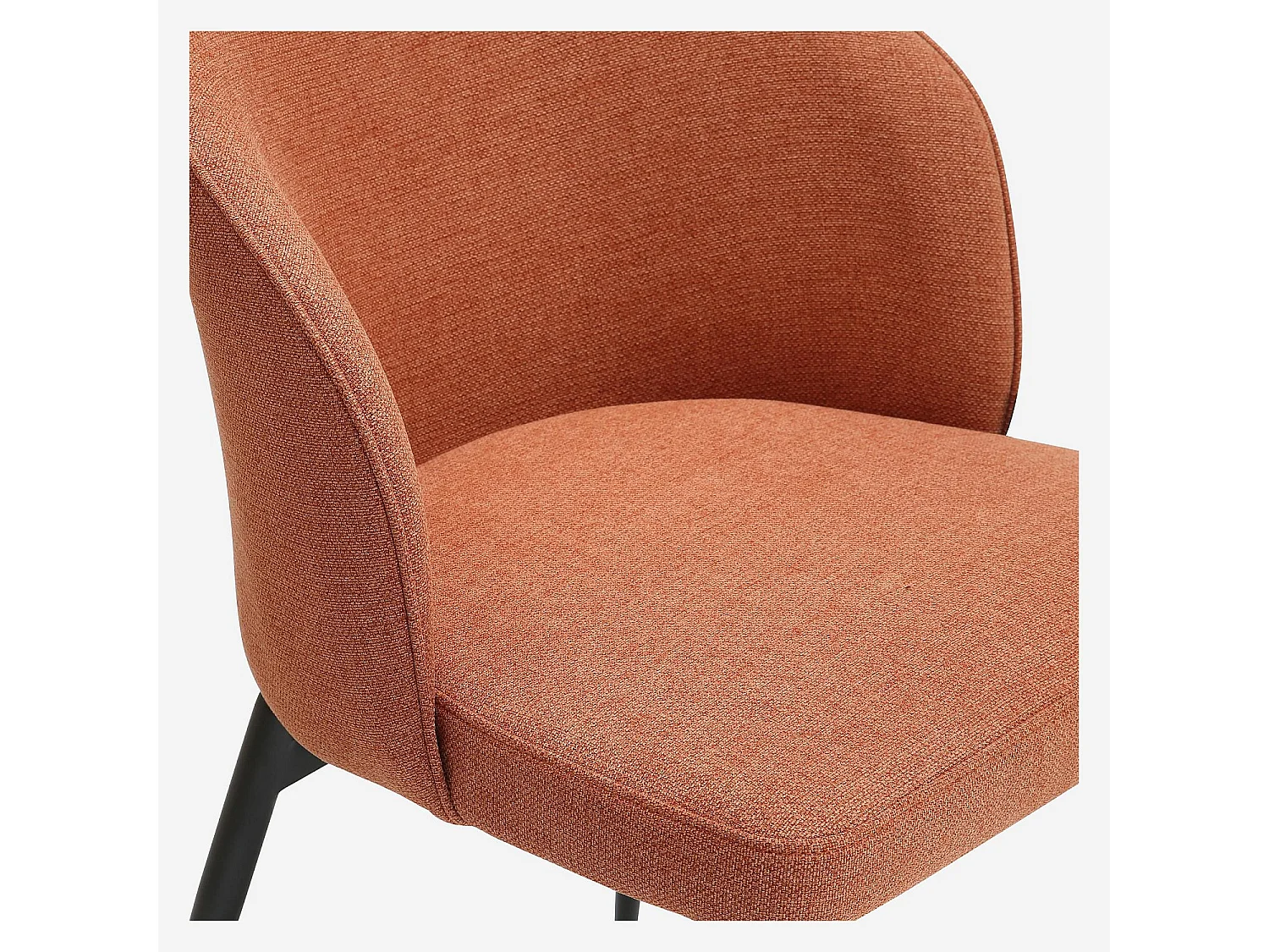 Lot de 2 chaises en tissu et métal noir - Terracotta