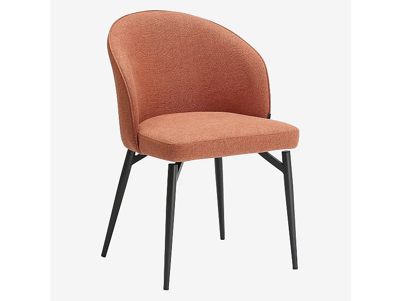 Habitat - Lot de 2 chaises en tissu et métal - Terracotta - Spinne