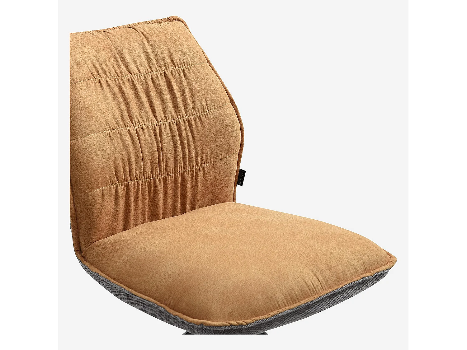 Habitat - Lot de 2 chaises en tissu et métal noir - Ocre et gris - Milina