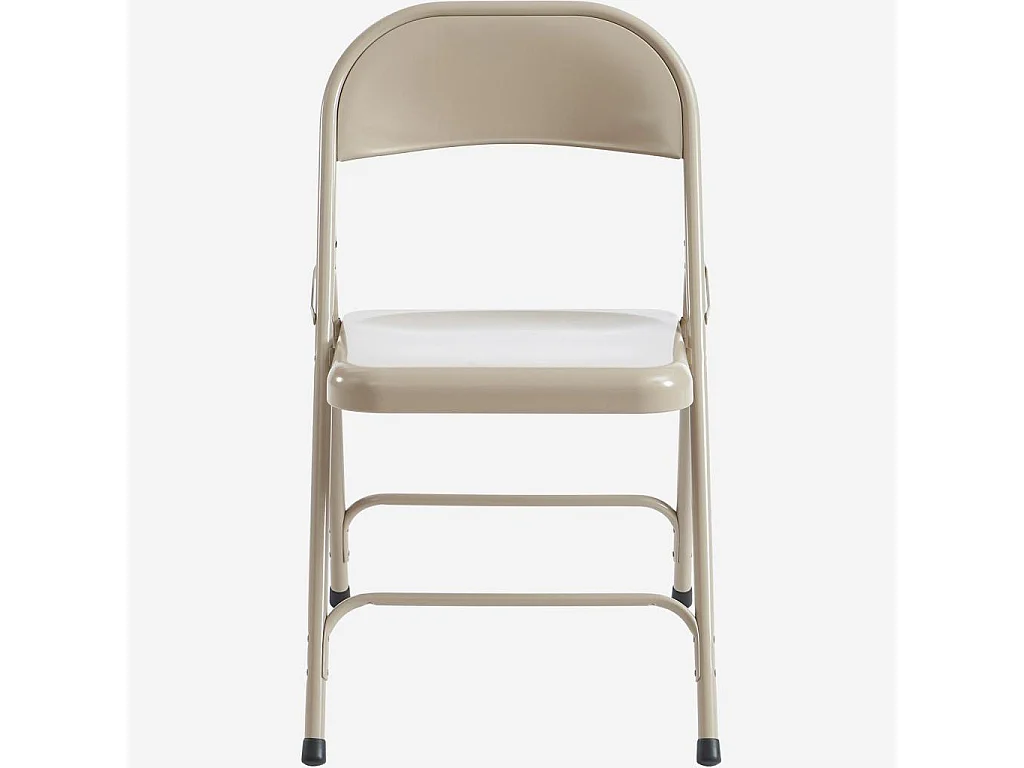 Habitat - Lot de 4 chaises pliantes en acier laqué - Sable - Macadam