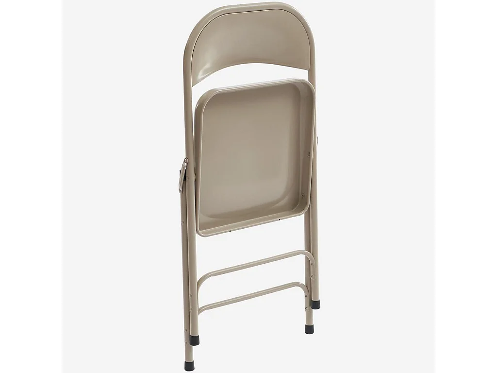 Habitat - Lot de 4 chaises pliantes en acier laqué - Sable - Macadam