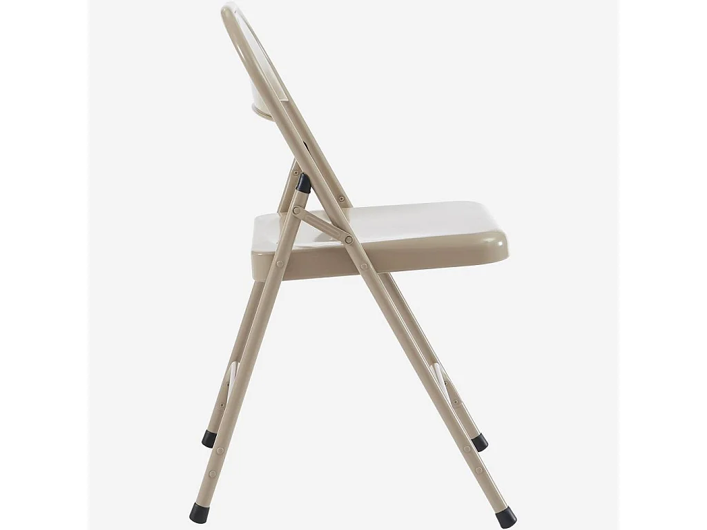 Habitat - Lot de 4 chaises pliantes en acier laqué - Sable - Macadam