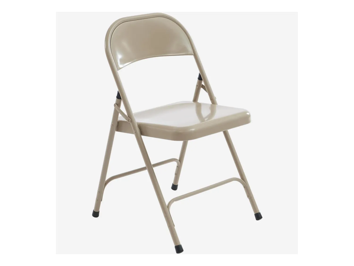 Habitat - Lot de 4 chaises pliantes en acier laqué - Sable - Macadam