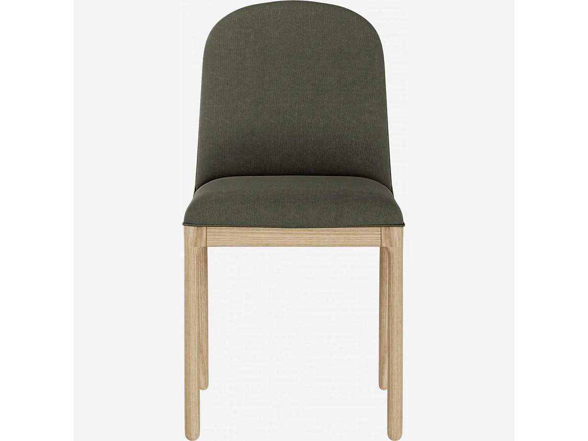 Habitat - Chaise en tissu et pieds en frêne - Taupe (Lot de 2) - Bet