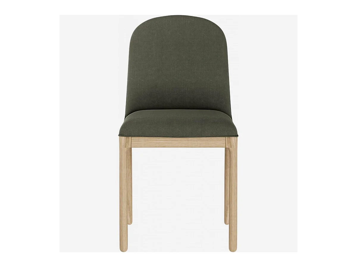 Habitat - Chaise en tissu et pieds en frêne - Taupe (Lot de 2) - Bet