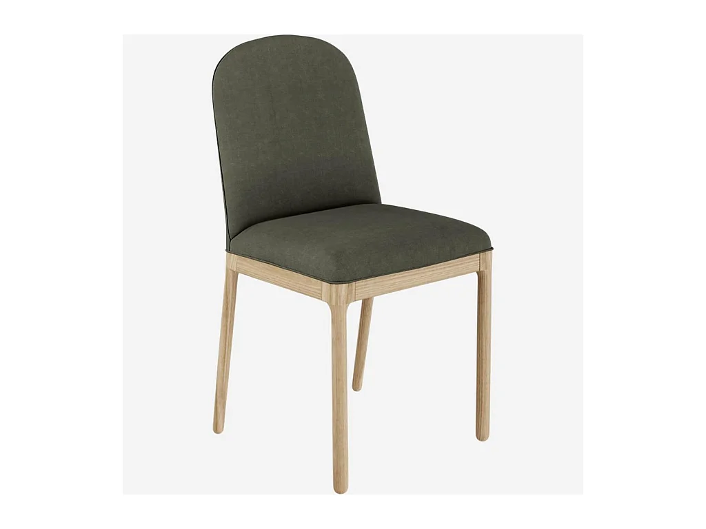 Habitat - Chaise en tissu et pieds en frêne - Taupe (Lot de 2) - Bet
