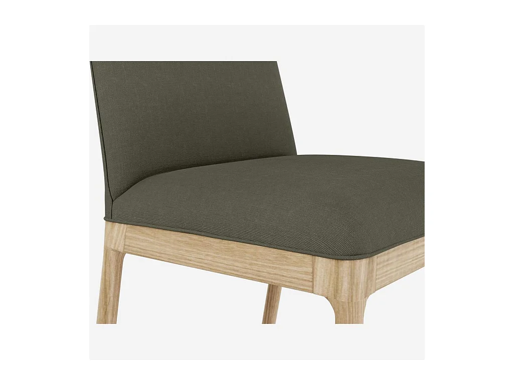 Habitat - Chaise en tissu et pieds en frêne - Taupe (Lot de 2) - Bet