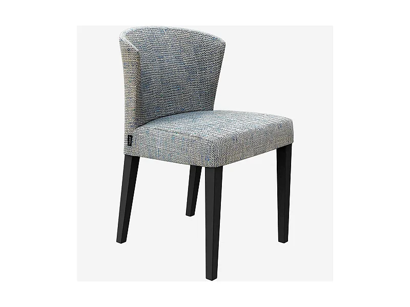 Habitat - Lot de 2 chaises en tissu - Gris bleu - Pieds noirs - Valentina