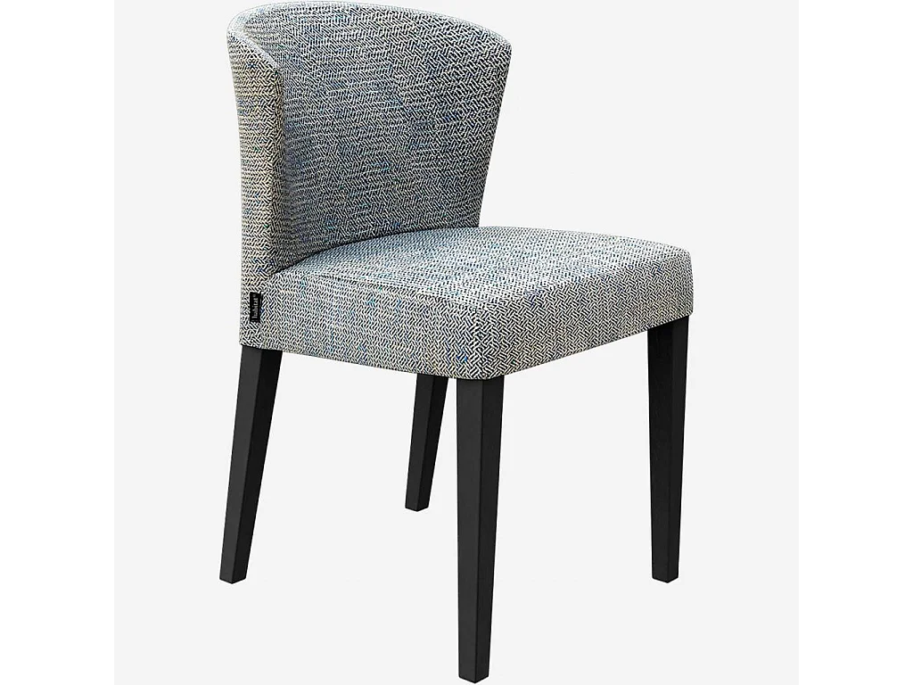 Habitat - Lot de 2 chaises en tissu - Gris bleu - Pieds noirs - Valentina