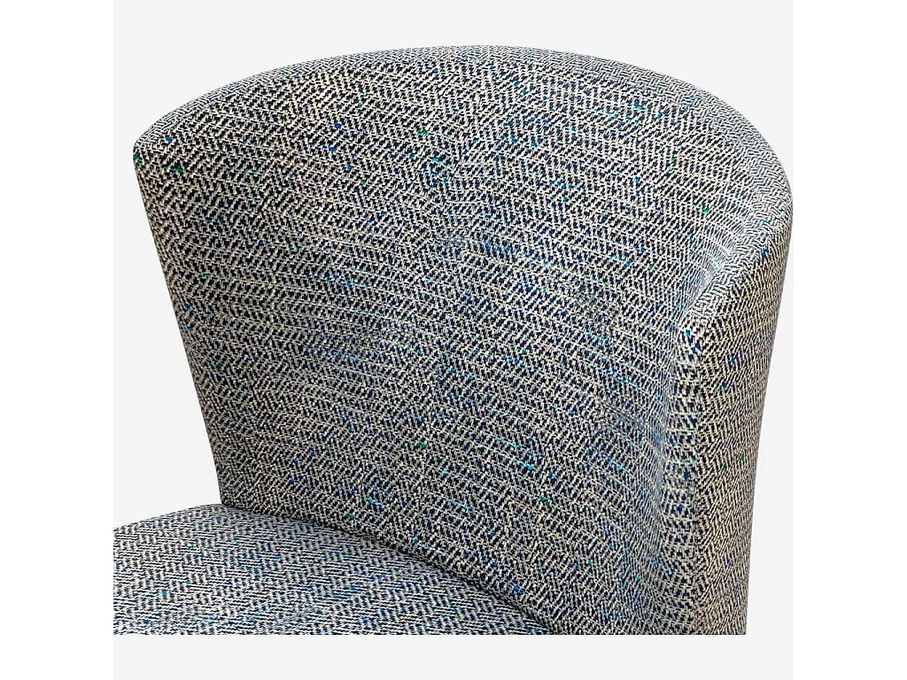 Habitat - Lot de 2 chaises en tissu - Gris bleu - Pieds noirs - Valentina