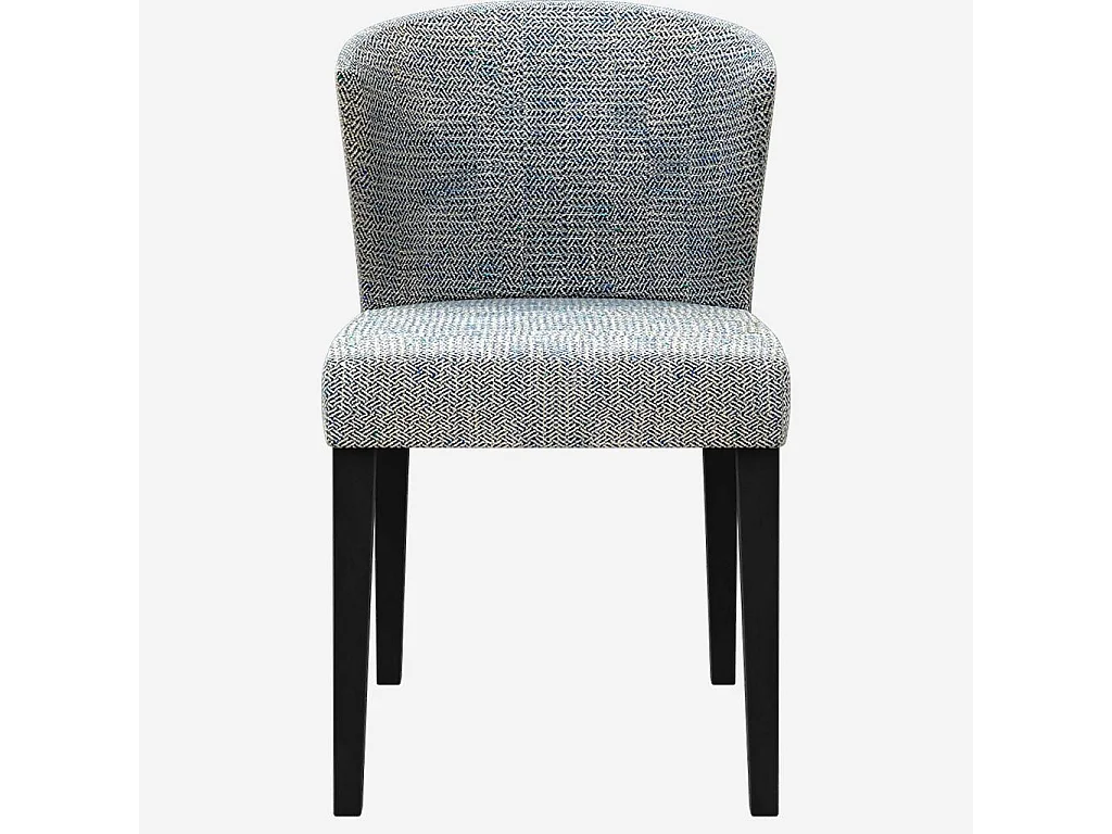 Habitat - Lot de 2 chaises en tissu - Gris bleu - Pieds noirs - Valentina