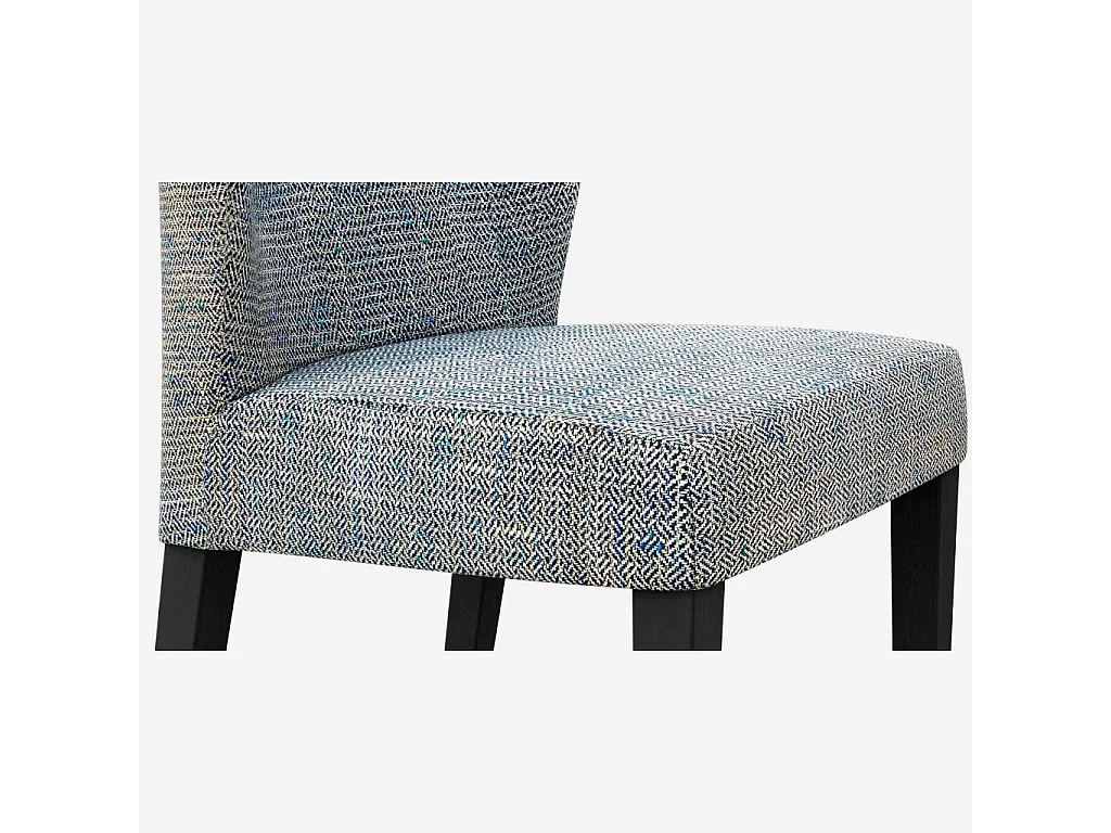 Habitat - Lot de 2 chaises en tissu - Gris bleu - Pieds noirs - Valentina
