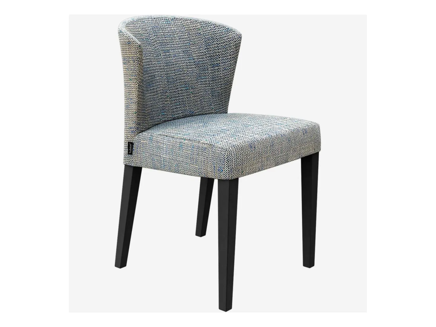 Habitat - Chaise en tissu - Gris bleu - Pieds noirs - Valentina
