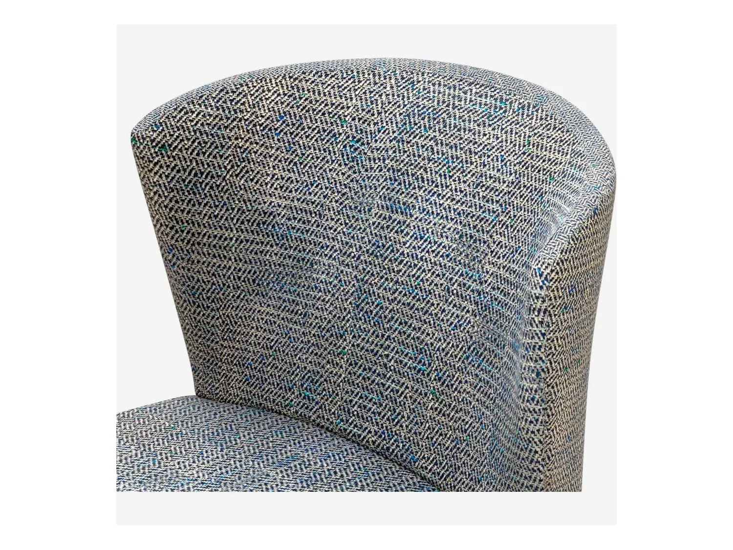 Habitat - Lot de 2 chaises en tissu - Gris bleu - Pieds noirs - Valentina