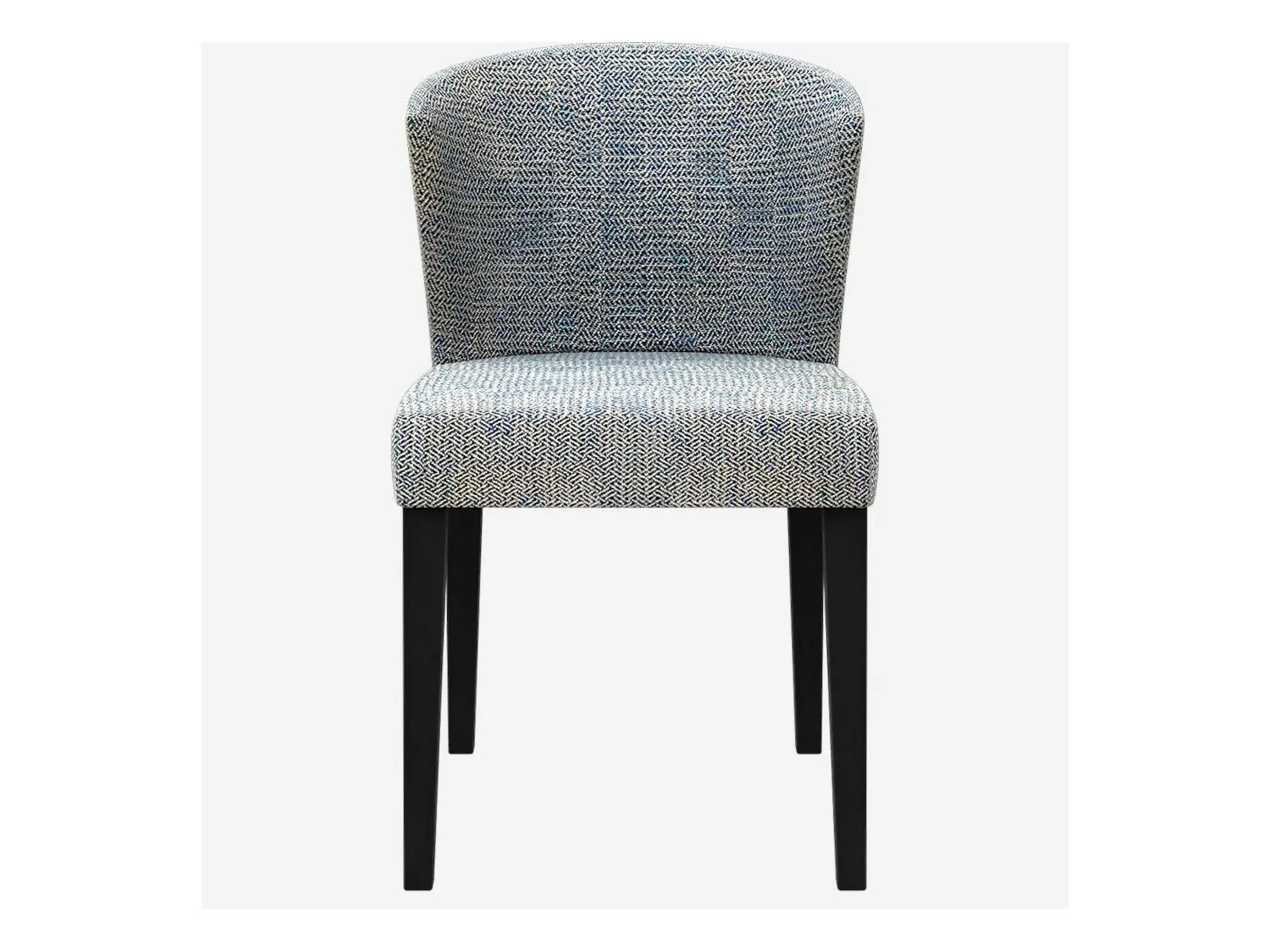 Habitat - Lot de 2 chaises en tissu - Gris bleu - Pieds noirs - Valentina