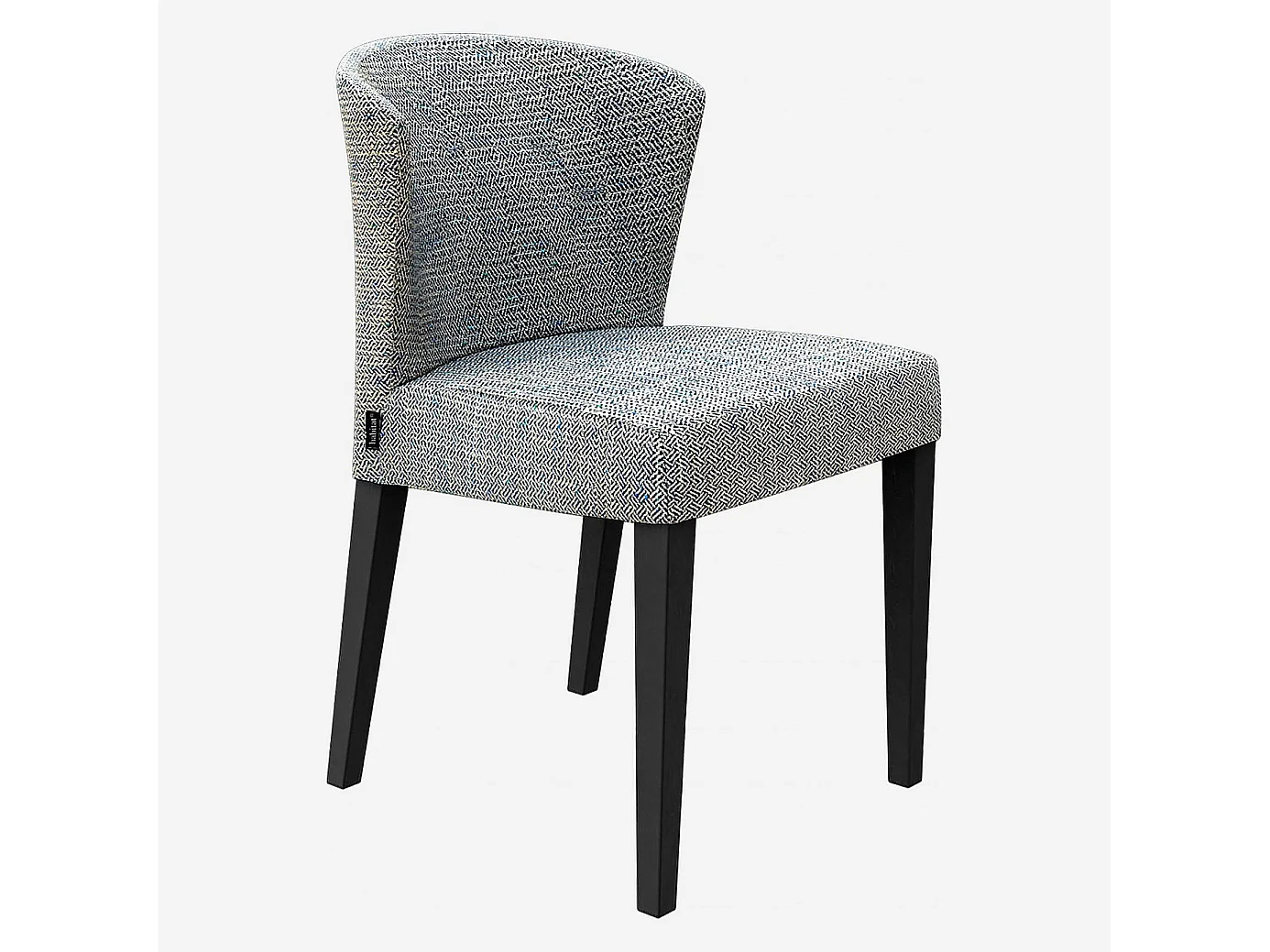 Habitat - Lot de 2 chaises en tissu - Gris bleu - Pieds noirs - Valentina