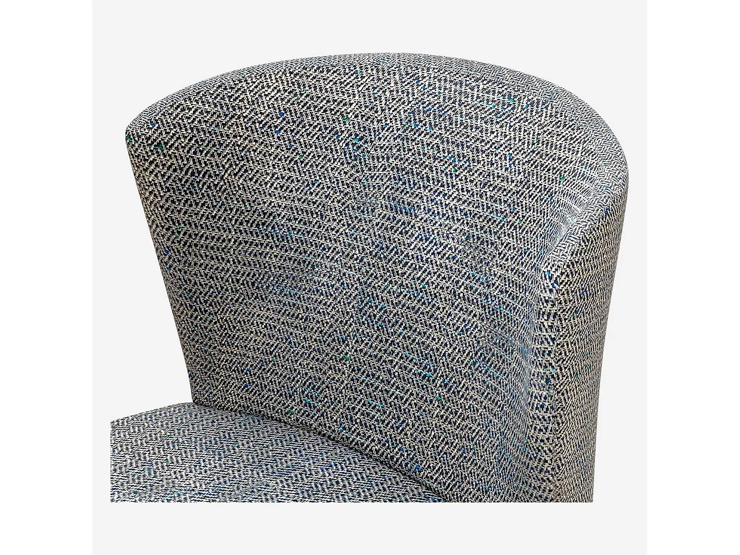 Habitat - Lot de 2 chaises en tissu - Gris bleu - Pieds noirs - Valentina