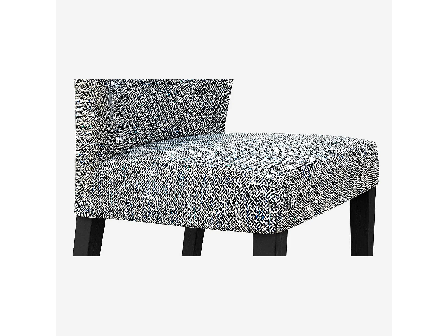 Habitat - Lot de 2 chaises en tissu - Gris bleu - Pieds noirs - Valentina