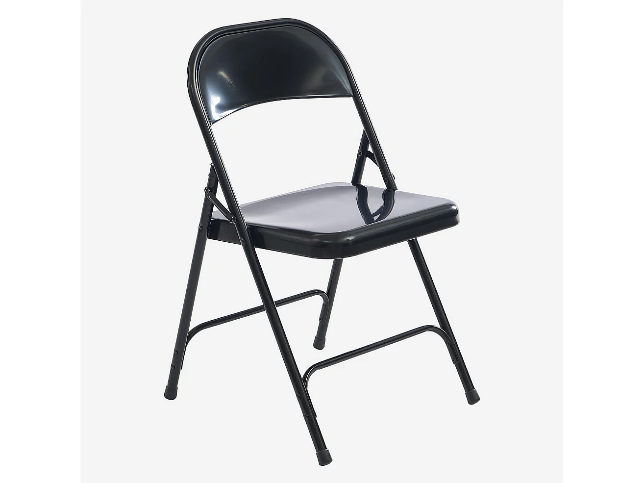 Habitat - Lot de 4 chaises pliantes en acier laqué - Noir - Macadam