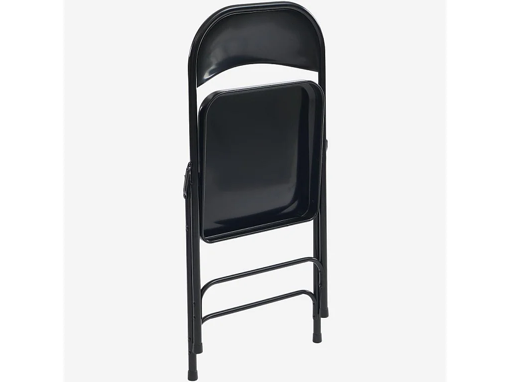 Habitat - Lot de 4 chaises pliantes en acier laqué - Noir - Macadam