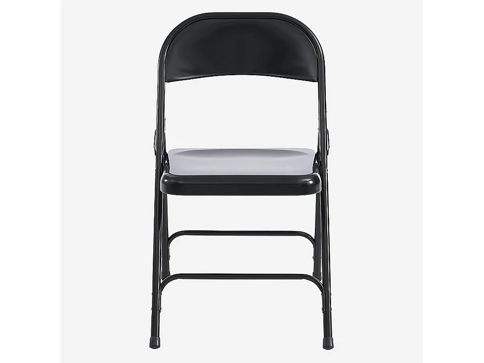 Lot de 4 chaises pliantes en acier laqué - Noir