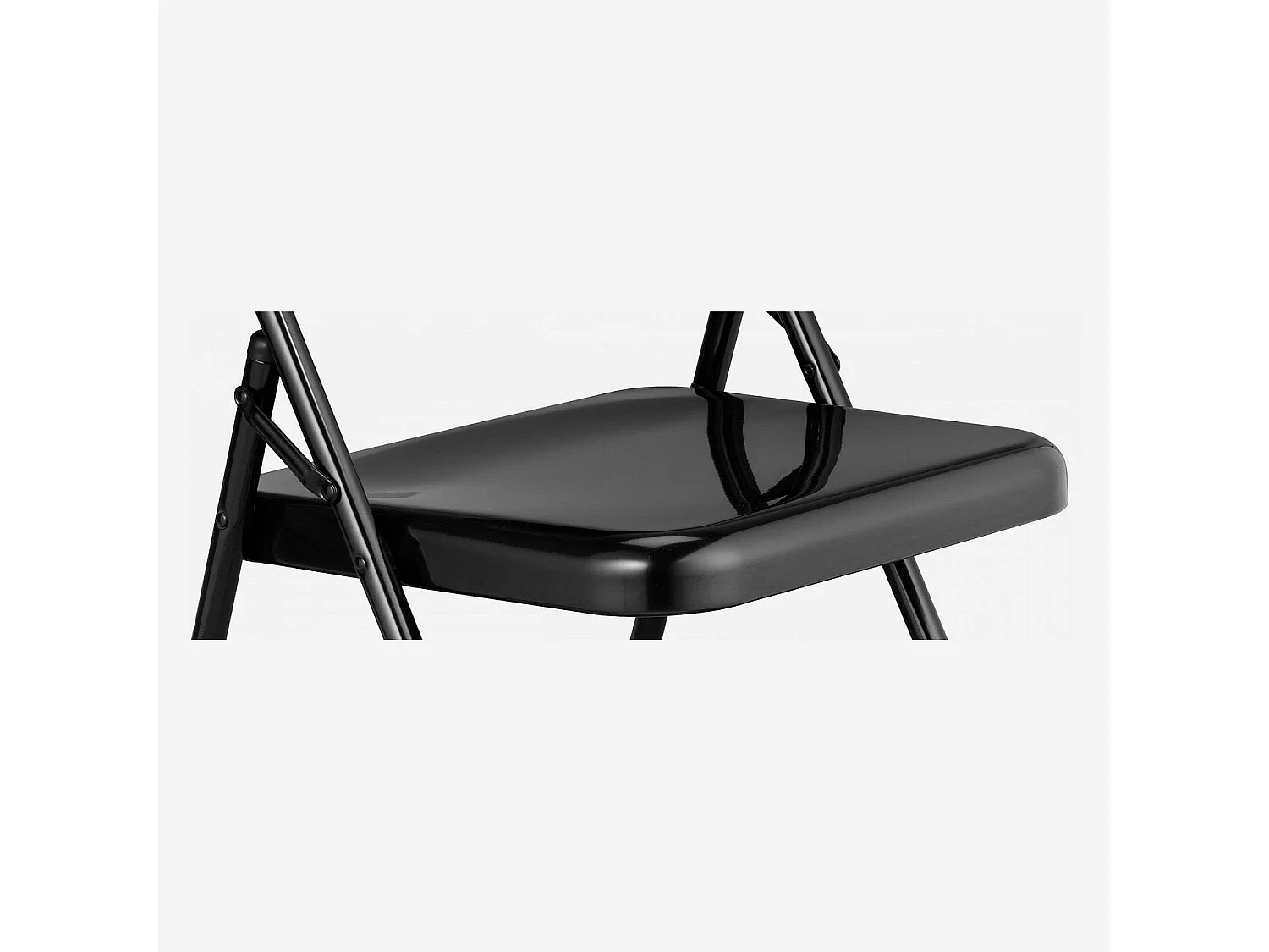 Lot de 4 chaises pliantes en acier laqué - Noir