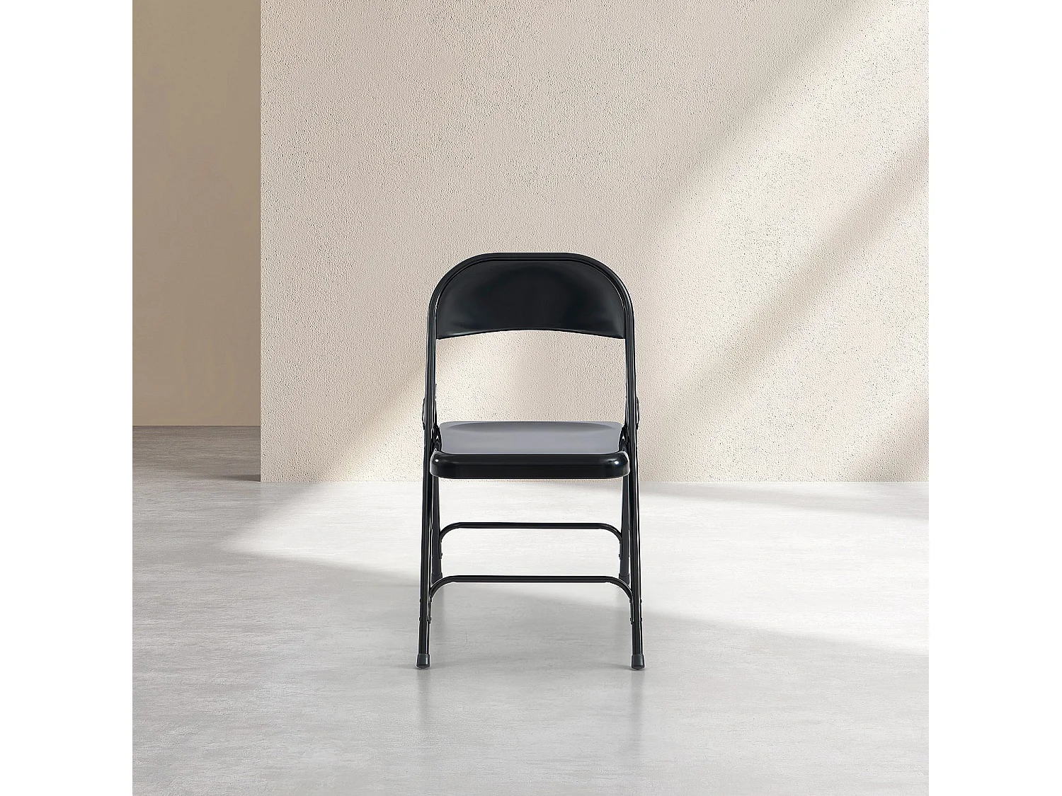 Habitat - Chaise pliante en acier laqué - Noir - Macadam