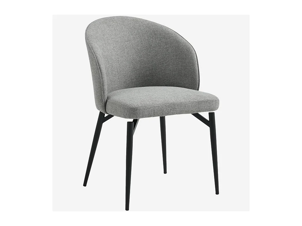 Habitat - Lot de 2 chaises en tissu et métal - Gris ardoise - Spinne