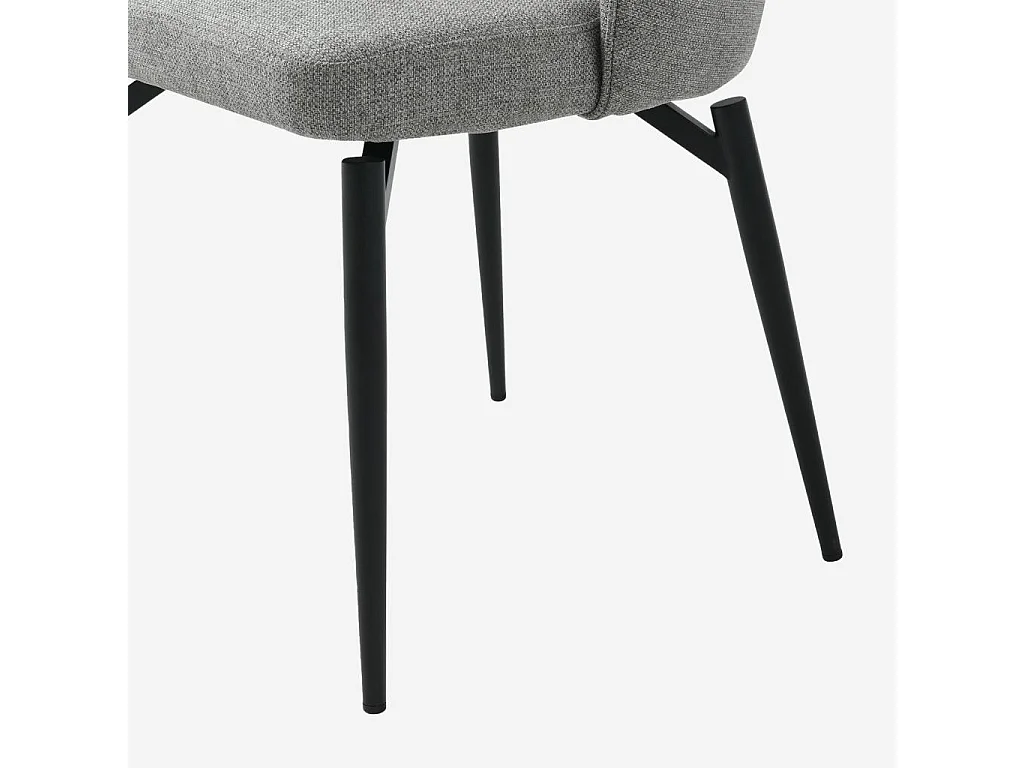 Habitat - Lot de 2 chaises en tissu et métal - Gris ardoise - Spinne