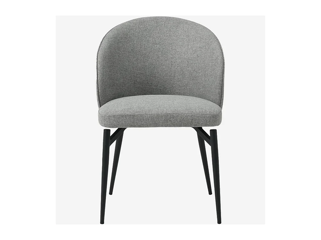 Habitat - Lot de 2 chaises en tissu et métal - Gris ardoise - Spinne