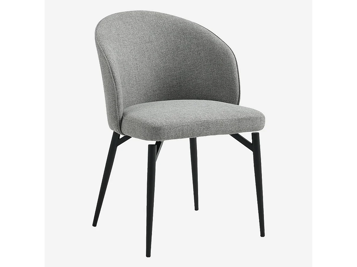 Habitat - Lot de 2 chaises en tissu et métal - Gris ardoise - Spinne