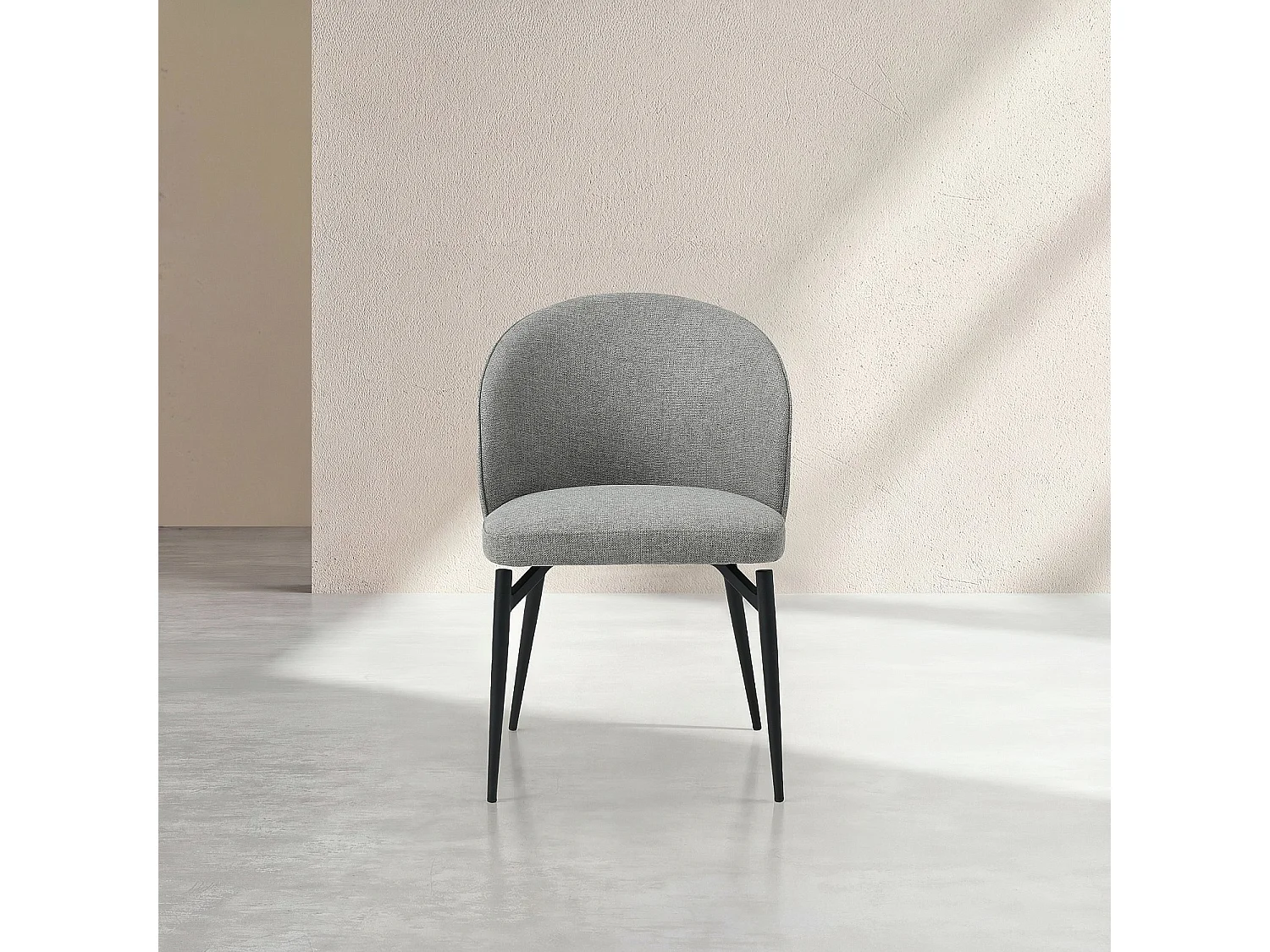 Habitat - Lot de 2 chaises en tissu et métal - Gris ardoise - Spinne