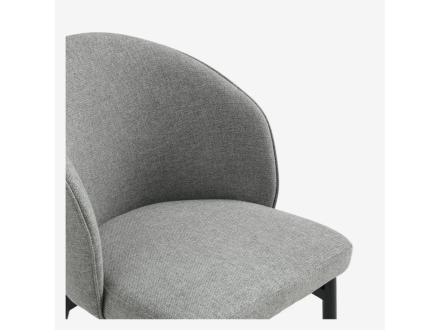 Lot de 2 chaises en tissu et métal - Gris ardoise