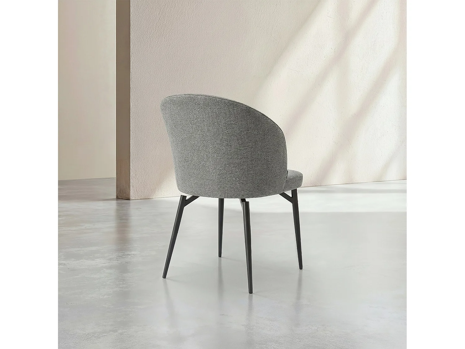 Lot de 2 chaises en tissu et métal - Gris ardoise