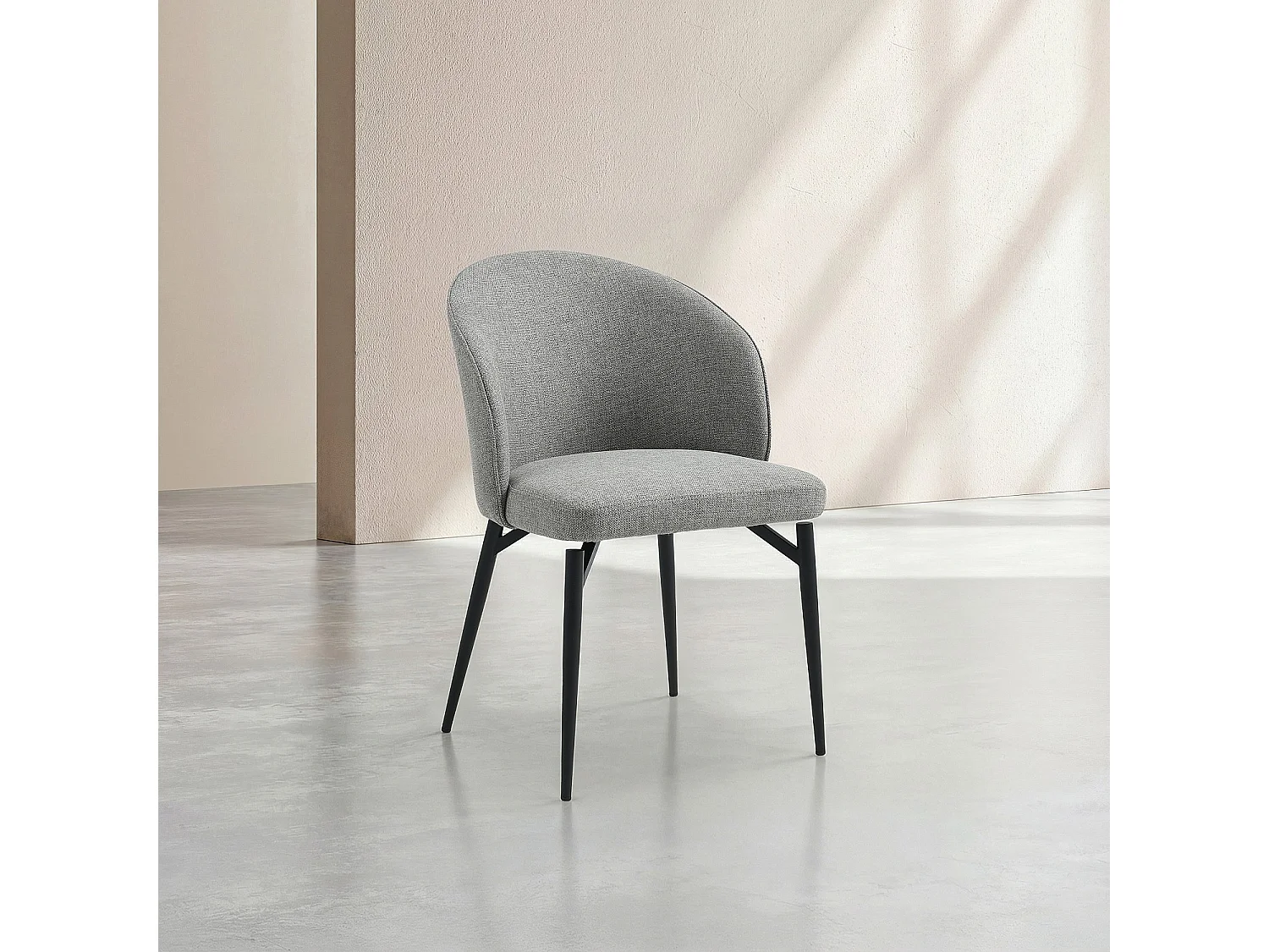 Lot de 2 chaises en tissu et métal - Gris ardoise