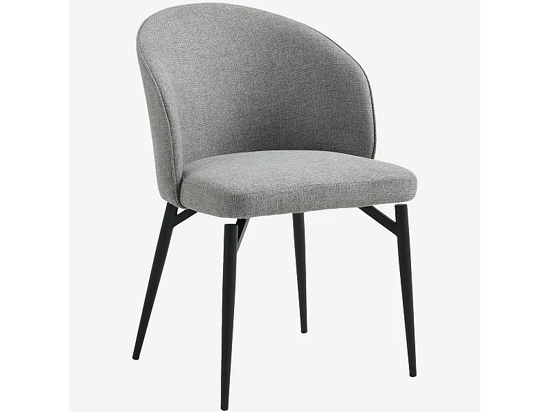 Habitat - Lot de 2 chaises en tissu et métal - Gris ardoise - Spinne