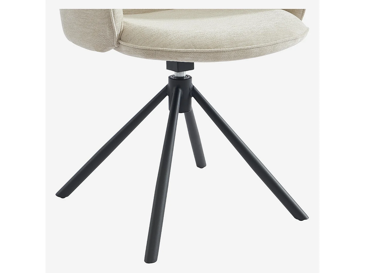 Habitat - Lot de 2 chaises pivotantes en tissu et métal noir avec accoudoirs - Sable blanc - Omida