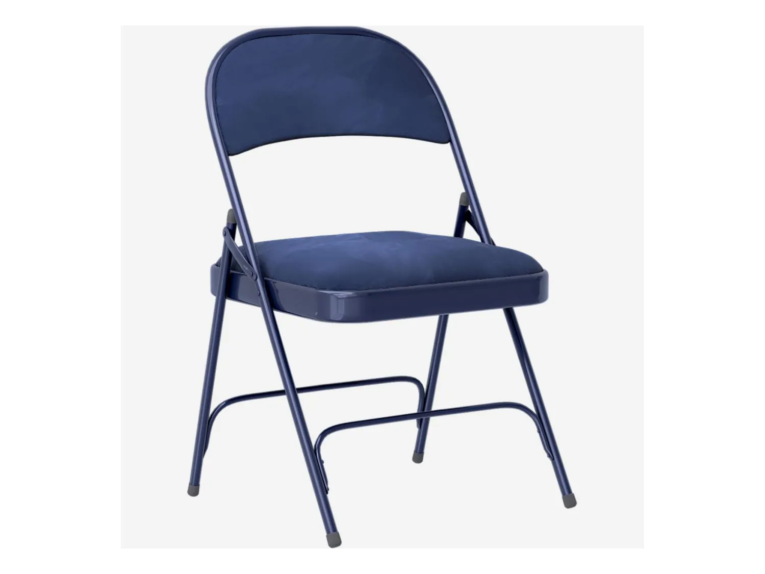 Habitat - Lot de 4 chaises pliantes en acier laqué et tissu - Bleu nuit - Macadam