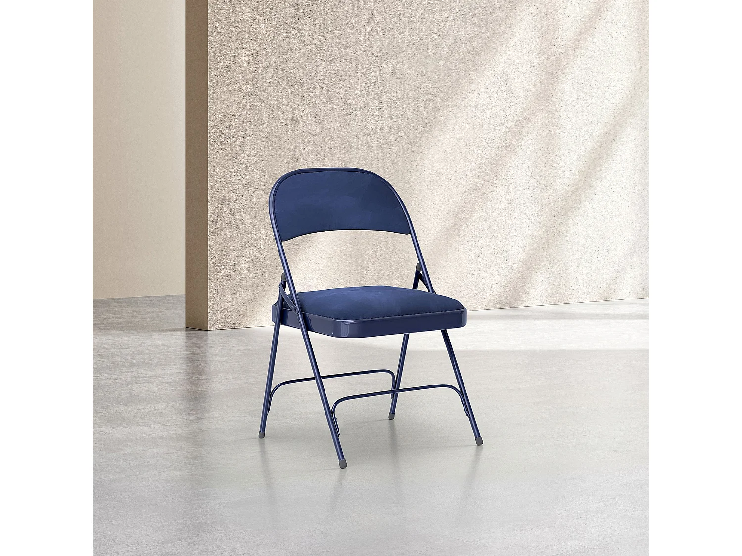 Habitat - Chaise pliante en acier laqué et tissu - Bleu nuit - Macadam
