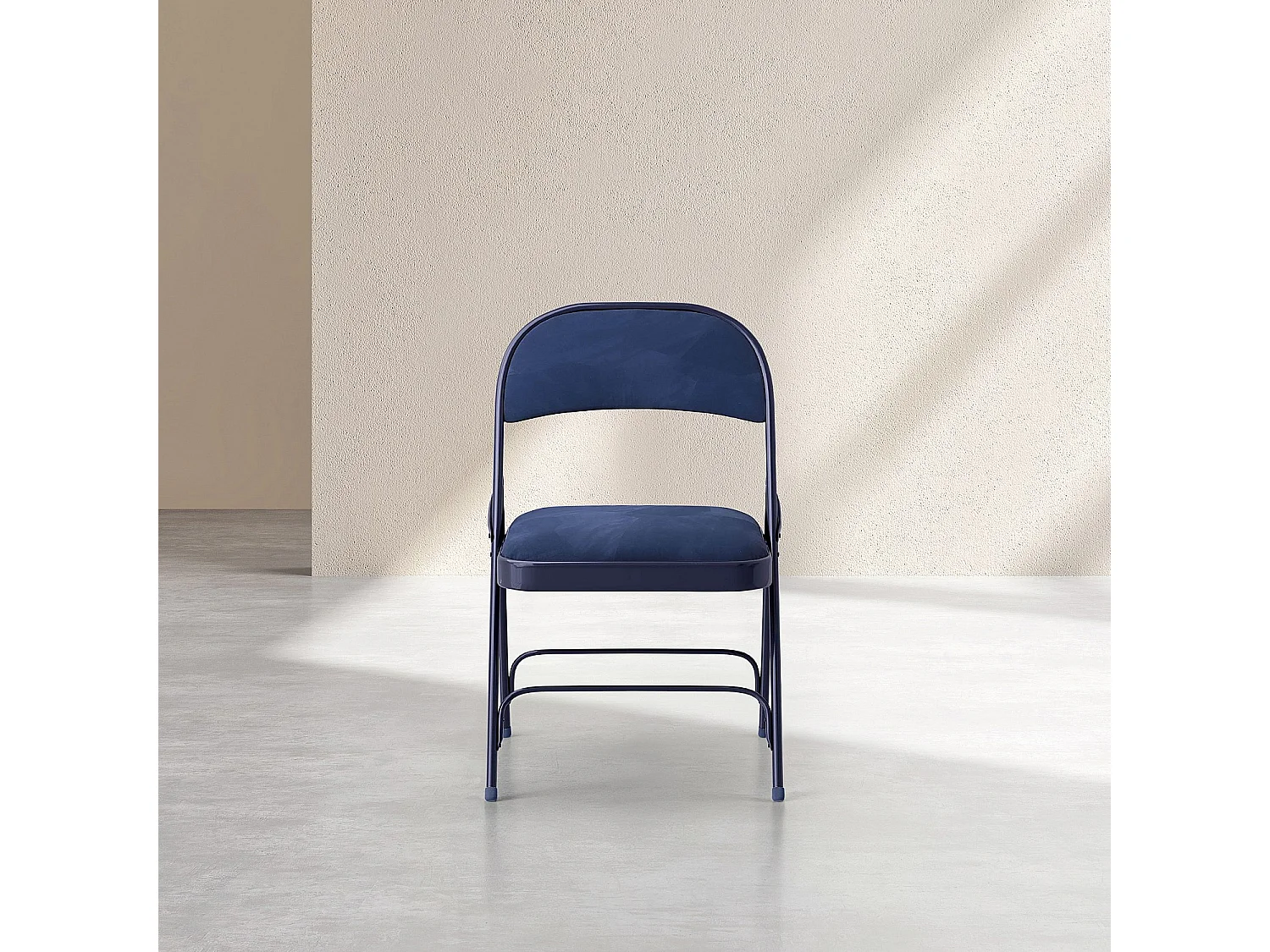 Habitat - Chaise pliante en acier laqué et tissu - Bleu nuit - Macadam